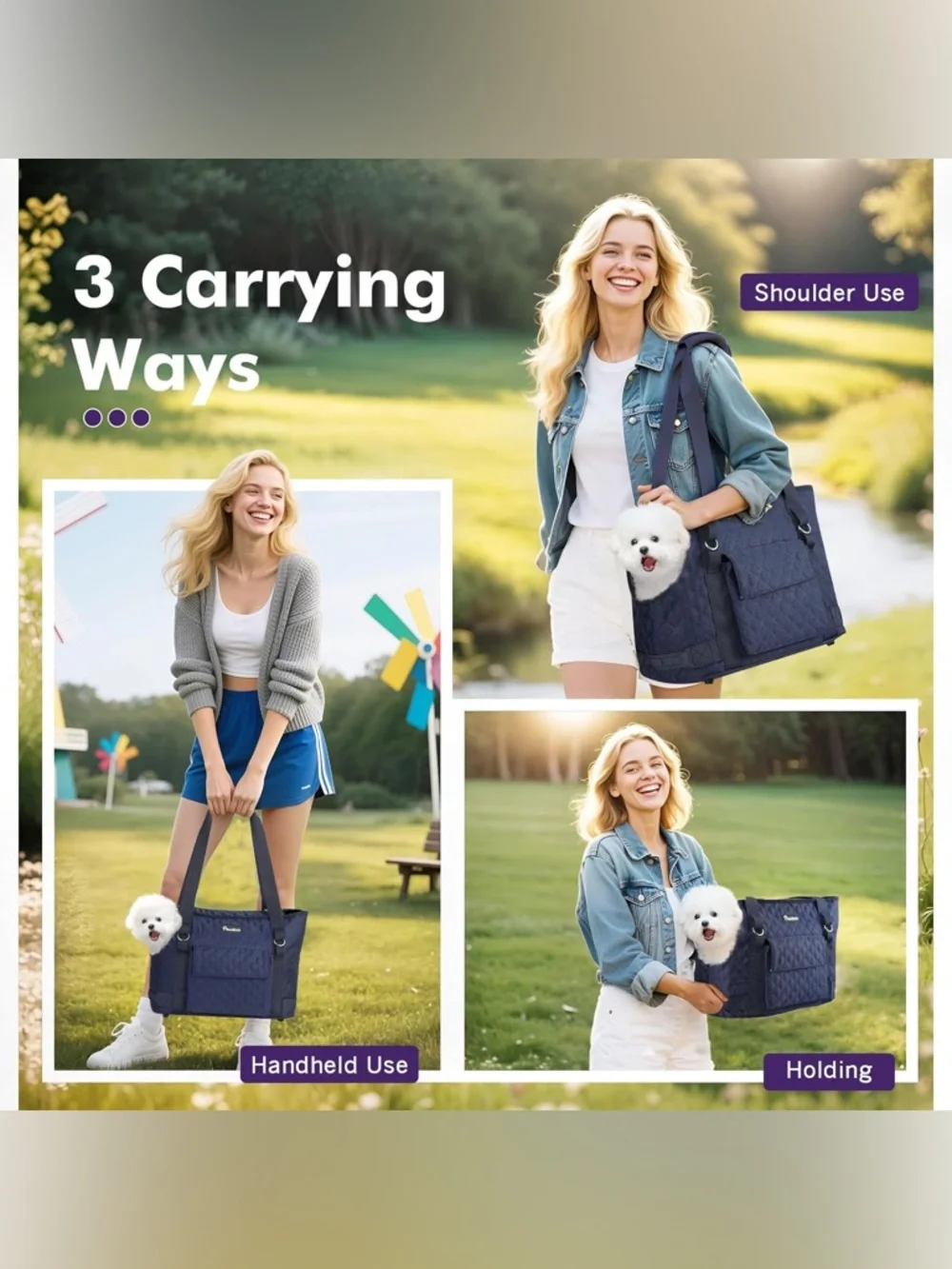 Pawaboo Dog Carrier Bag — Carrier with Pockets for Small Breeds (2.3 to 5 kg) |